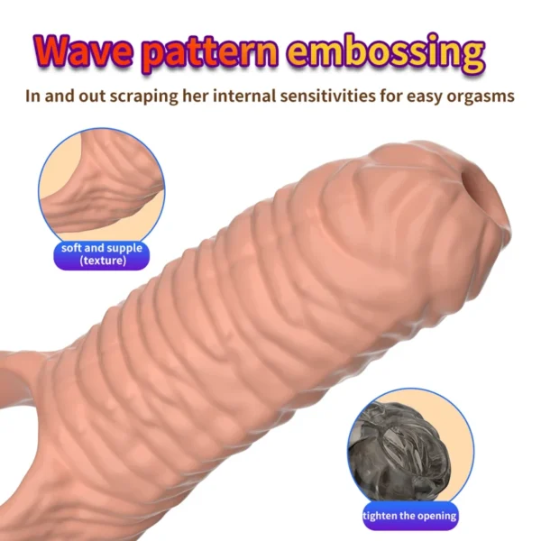 Male Penis Sleeve For Enlargement  Delay  Realistic Design - Image 2