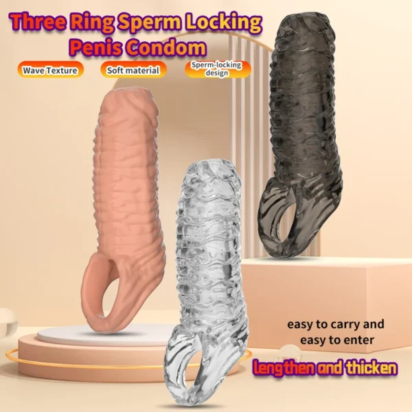 Male Penis Sleeve For Enlargement  Delay  Realistic Design