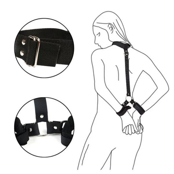 Nylon Collar & Handcuff Bondage Set for - Image 2