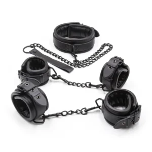 Black Leather BDSM Bondage Set  Adults