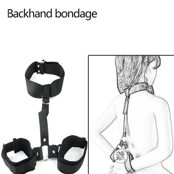 Nylon Collar & Handcuff Bondage Set for - Image 3