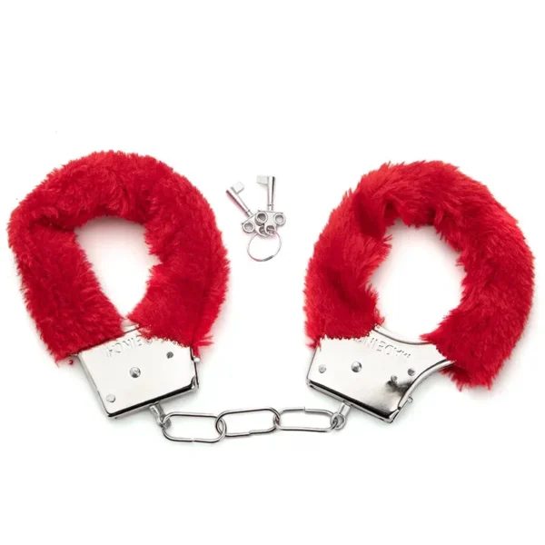 Adjustable Metal Plush Handcuffs For BDSM Games - Image 4