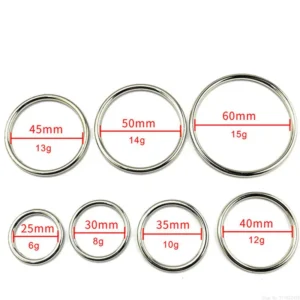 Stainless Steel Penis Ring For Men Metal Cock Ring Toy With Bound Scrotum Casing