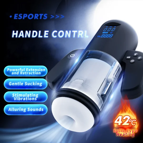 Telescopic Male Masturbator with Heat, Suction & Thrust