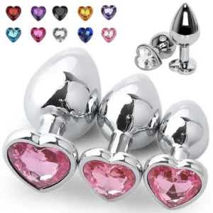 Sensual Jelly Metal Anal Butt Plug Set for Beginners