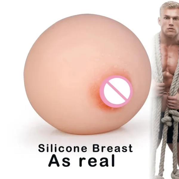 Mens Silicone Chest Insertable Fake Breasts  Adult Sex Toy - Image 3