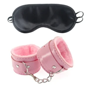 2Pcs PU Leather Sex Handcuffs With Eye Mask For Couples  Adult Bondage Toys