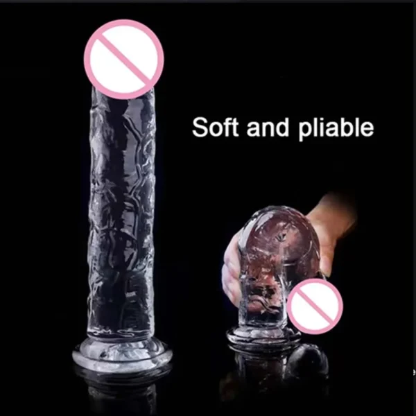 Realistic Jelly Suction Cup Dildo  Female Stimulation Toy - Image 3