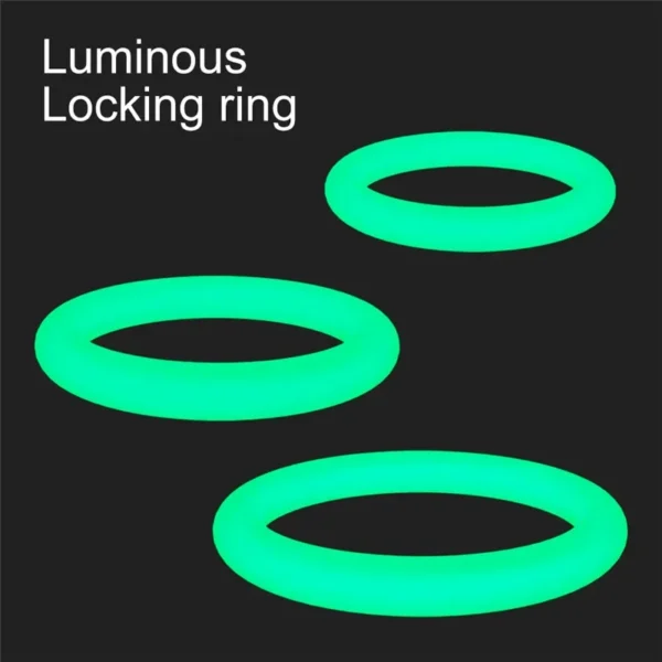 Glowing Silicone Cock Ring Set For Men  Enhance Pleasure