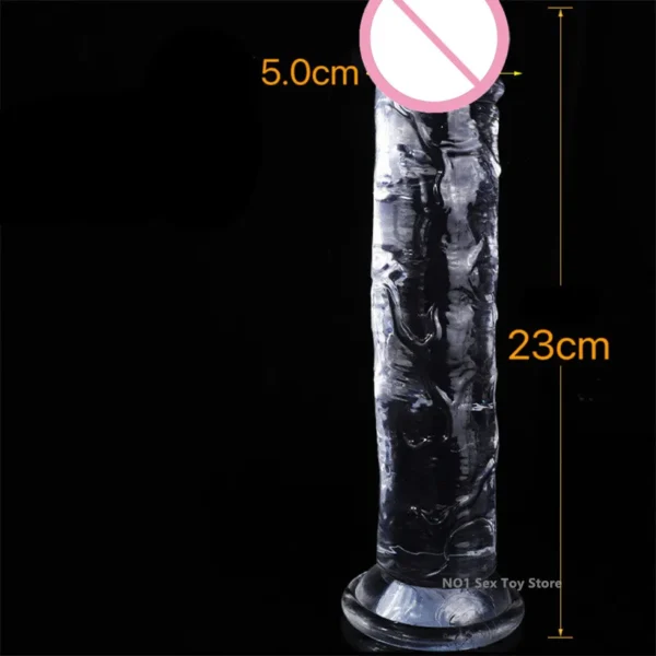Realistic Jelly Dildo For GSpot Stimulation  25cm Size - Image 6