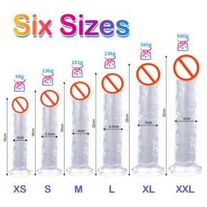 Realistic Transparent Dildo With Suction Cup For Ultimate Pleasure