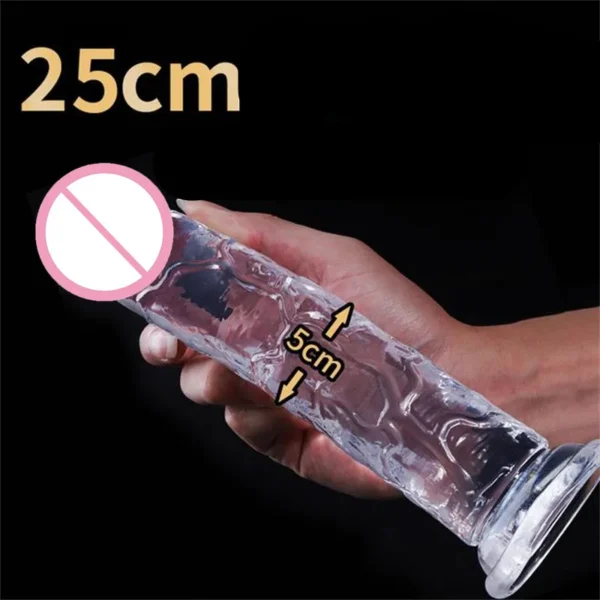Realistic Jelly Dildo For GSpot Stimulation  25cm Size - Image 2