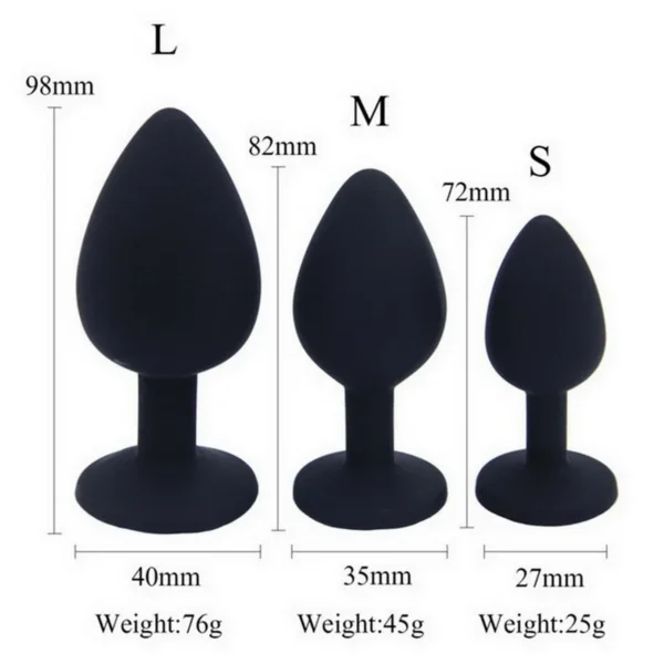 Silicone Anal Trainer Set for Couples - 3 Butt Plug - Image 2