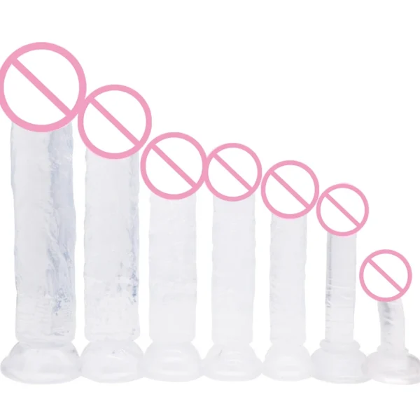 Realistic Jelly Suction Cup Dildo  Female Stimulation Toy - Image 6