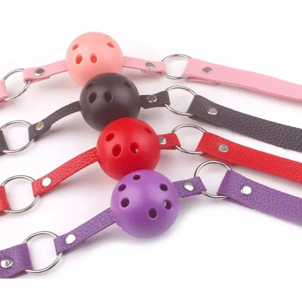Adjustable Faux Leather Ball Gag For Adult Couples  BDSM