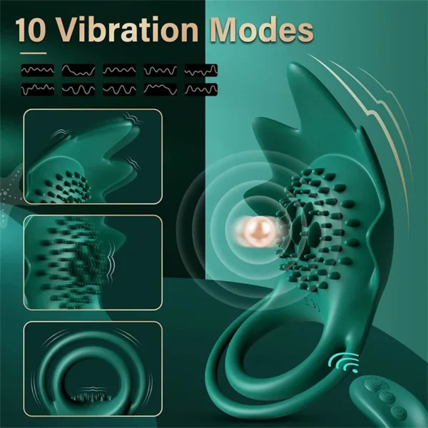 Double Cock Ring Vibrator For Couples  Sensual Pleasure - Image 2