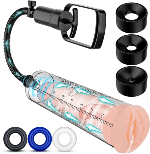 Mens Manual Penis Pump With Pocket Pussy Sleeve
