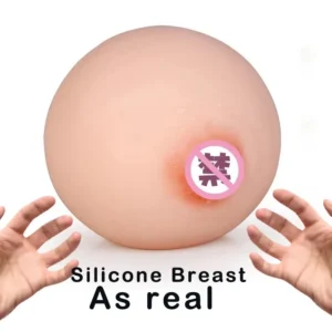 Mens Silicone Chest Insertable Fake Breasts  Adult Sex Toy