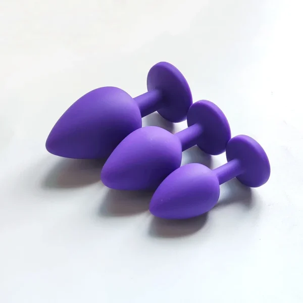 Silicone Anal Trainer Set for Couples - 3 Butt Plug - Image 4