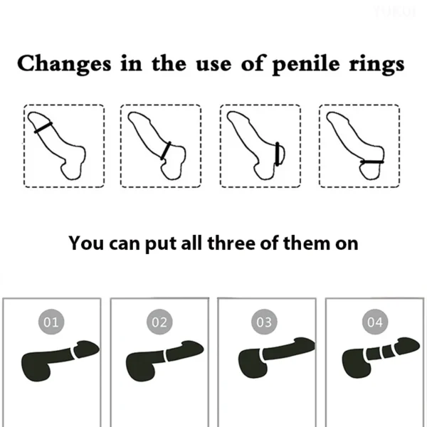 3 Pcs Cock Ring Set  Enhance Erection Delay Ejaculation - Image 2