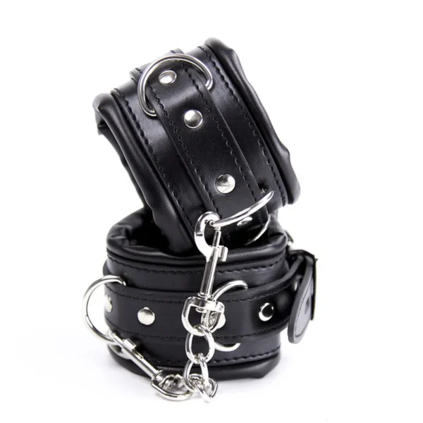 Stainless Steel Adjustable Open Leg Bar Handcuffs Ankle Cuffs  Dog Collar Bondage Set - Image 4