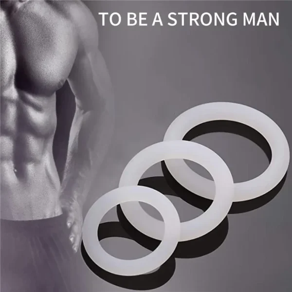 Glowing Silicone Cock Ring Set For Men  Enhance Pleasure - Image 4