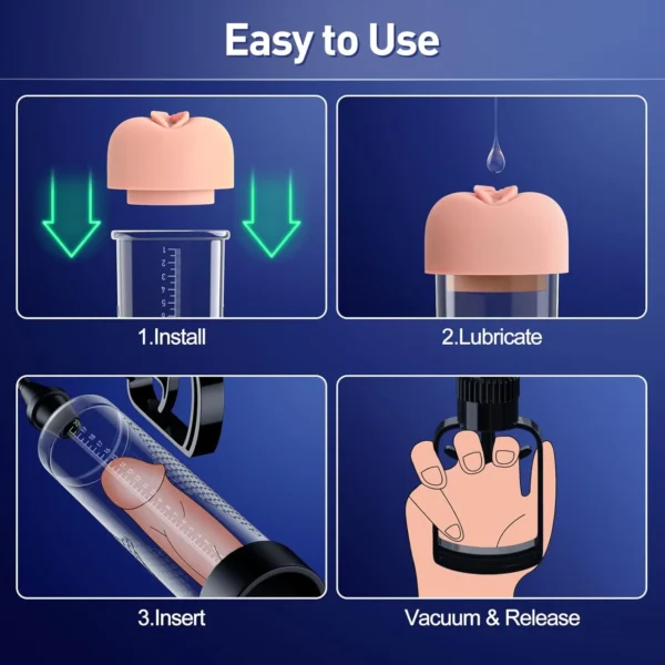 Mens Manual Penis Pump With Pocket Pussy Sleeve - Image 6