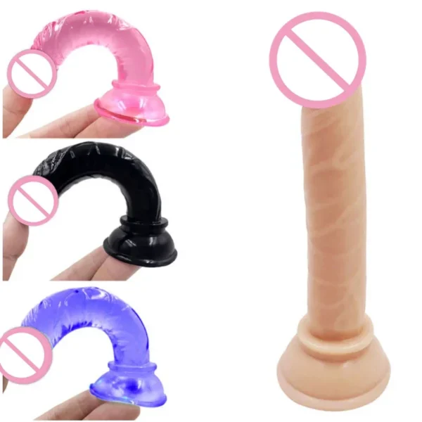 Crystal Jelly Dildo Anal Masturbator With Suction Cup Plug - Image 2