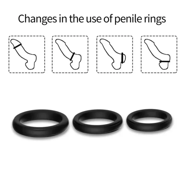 Glowing Silicone Cock Ring Set For Men  Enhance Pleasure - Image 6