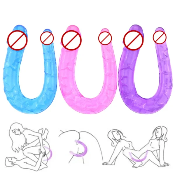 U Shape Double Dildos Sex Toy for Couples & Gay, 18cm