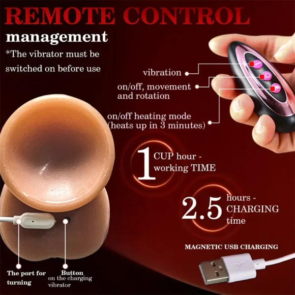 Heated Realistic Electric Dildo for Sensual Pleasure - Image 4