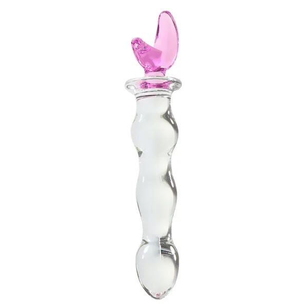 Pink Crystal Glass Anal Plug & Beads Set for Adults - Image 4