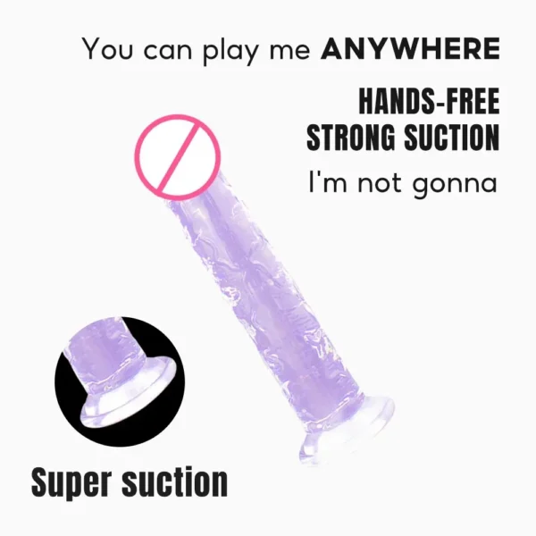 Silicon Manual Realistic Soft Dildo Adult Sex Toys Suction Cup for Women - Image 4