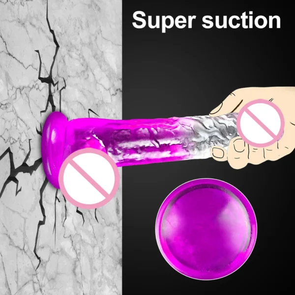 Realistic Large Jelly Dildo - Women's Anal & Vaginal Sex Toy - Image 2