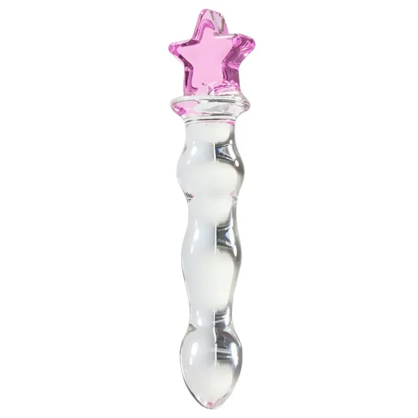 Pink Crystal Glass Anal Plug & Beads Set for Adults - Image 5
