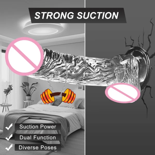 Realistic Crystal Jelly Dildo with Suction Cup | Women's Sex - Image 5