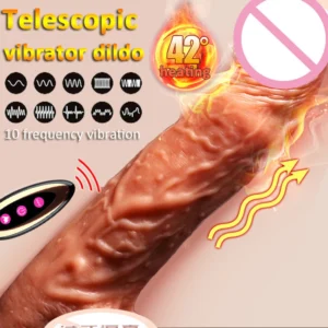 Telescopic Heated Vibrator - Realistic Adult Sex Toy