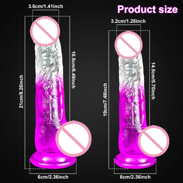 Realistic Large Jelly Dildo - Women's Anal & Vaginal Sex Toy - Image 4
