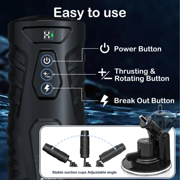 Telescopic Rotating Male Masturbator - Electric Sex Toy for - Image 4