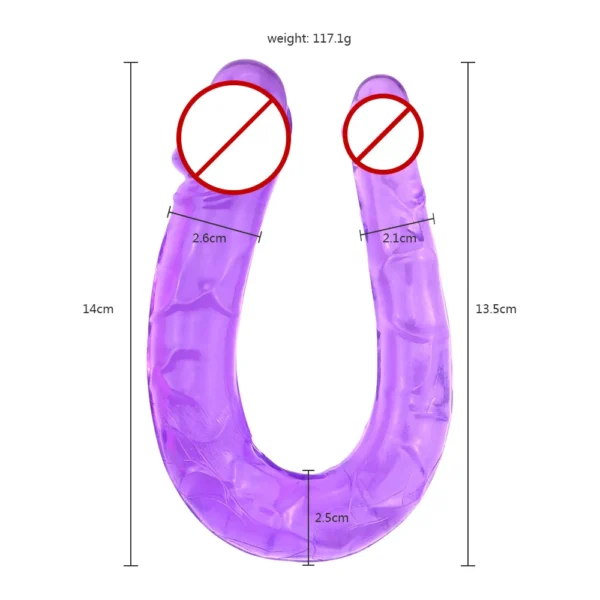 U Shape Double Dildos Sex Toy for Couples & Gay, 18cm - Image 3