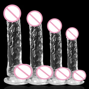 Transparent Silicone Dildo with Strong Suction Cup - Adult S