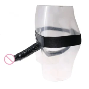 Beginner Black Silicone Strap-On Dildo - Waterproof Harness