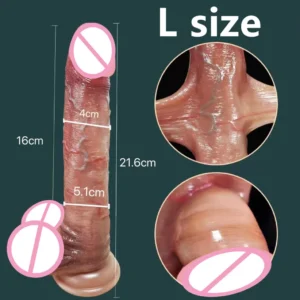 Double-layer Soft Silicone Dildo for Women's Masturbation