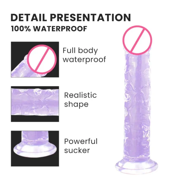 Silicon Manual Realistic Soft Dildo Adult Sex Toys Suction Cup for Women - Image 5