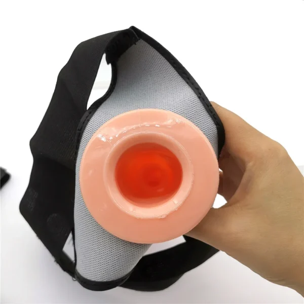 Hollow Dildo Leather Pants Strap-On | Adult Men Women Anal P - Image 2