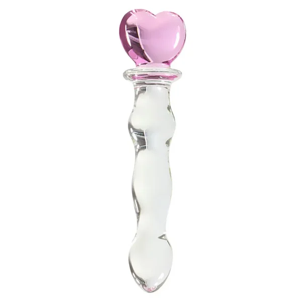 Pink Crystal Glass Anal Plug & Beads Set for Adults - Image 2