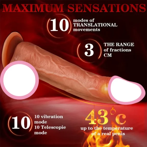 Heated Realistic Electric Dildo for Sensual Pleasure - Image 3
