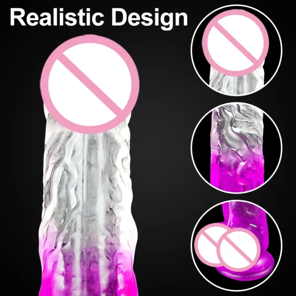 Realistic Large Jelly Dildo - Women's Anal & Vaginal Sex Toy - Image 3