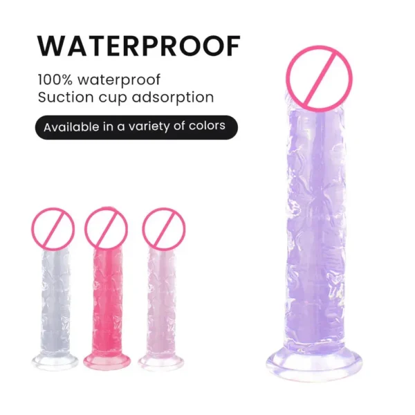 Silicon Manual Realistic Soft Dildo Adult Sex Toys Suction Cup for Women - Image 2