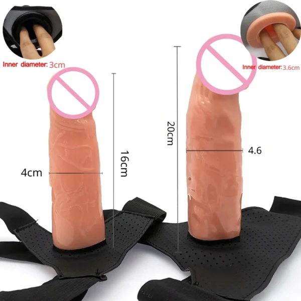 Hollow Dildo Leather Pants Strap-On | Adult Men Women Anal P - Image 4